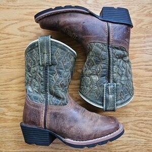 Dan Post Youth Brown and Green Western Boots